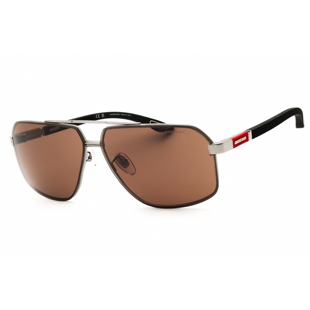 NWT Chopard SCHG89 Gunmetal Rectangle 66mm Sunglasses